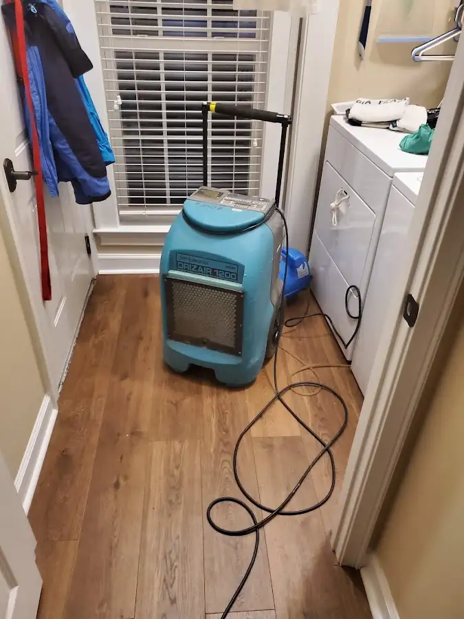 Commercial dehumidifier deployed for Flood Damage Cleanup in Marshfield