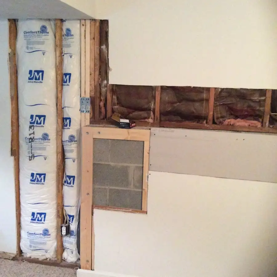 Wall insulation replacement during Contents Cleaning & Restoration in Marshfield